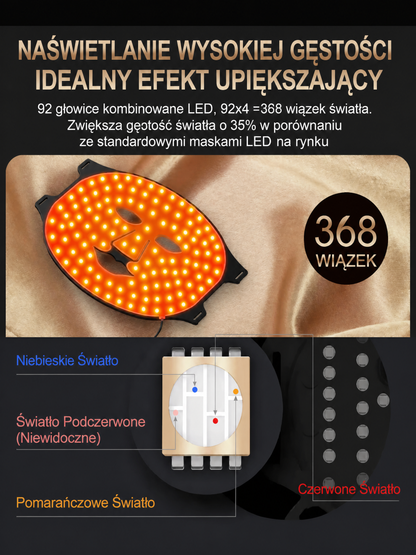 Maska LED NIR na Twarz i Szyję – Redukcja Zmarszczek i Trądziku